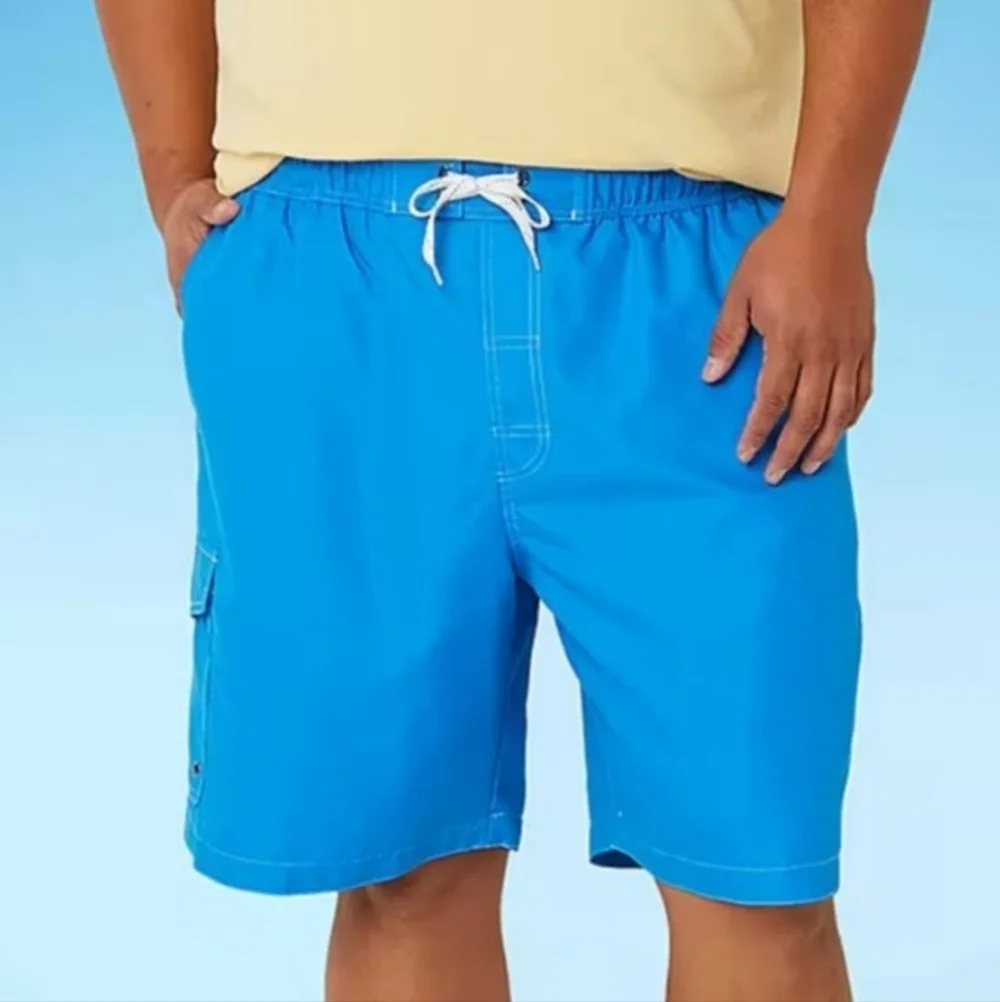 St. John's Bay Men's Elastic Drawstring Waist Swim Trunck Pockets Sz 3XL (NWT)